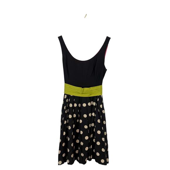 Anthropologie Corey Lynn Calter Slice of Lime Polka Dot Dress Black Retro Sz 6 - Picture 2 of 8